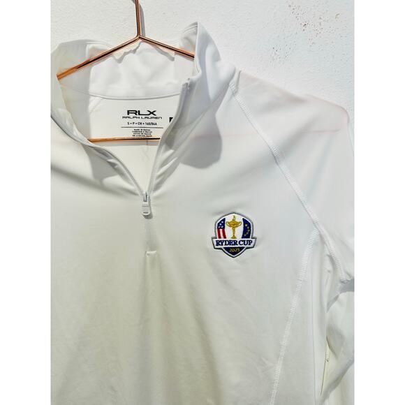 RALPH LAUREN White Quarter Zip Ryder Cup 2023 Logo Pullover Jacket size Small - Picture 8 of 10